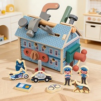 Ensemble d'outils en bois pour pompier, jouet STEM, kit de construction pour jeu d'imitation, cadeau éducatif Montessori pour l'apprentissage de l'ingénierie pour enfants