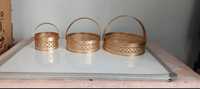 Plateau décoratif traditionnel en métal plaqué or de qualité supérieure, panier de rangement de luxe pour la vanité, décoration élégante pour la maison, Diwali, Ramadan, mariage