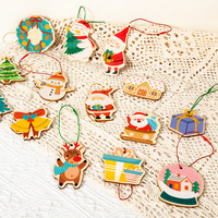 Nuevas Decoraciones Navideñas para Fiestas, Accesorios Colgantes de Madera, Etiquetas Colgantes de Dibujos Animados, Regalos de Navidad para Niños y Niñas