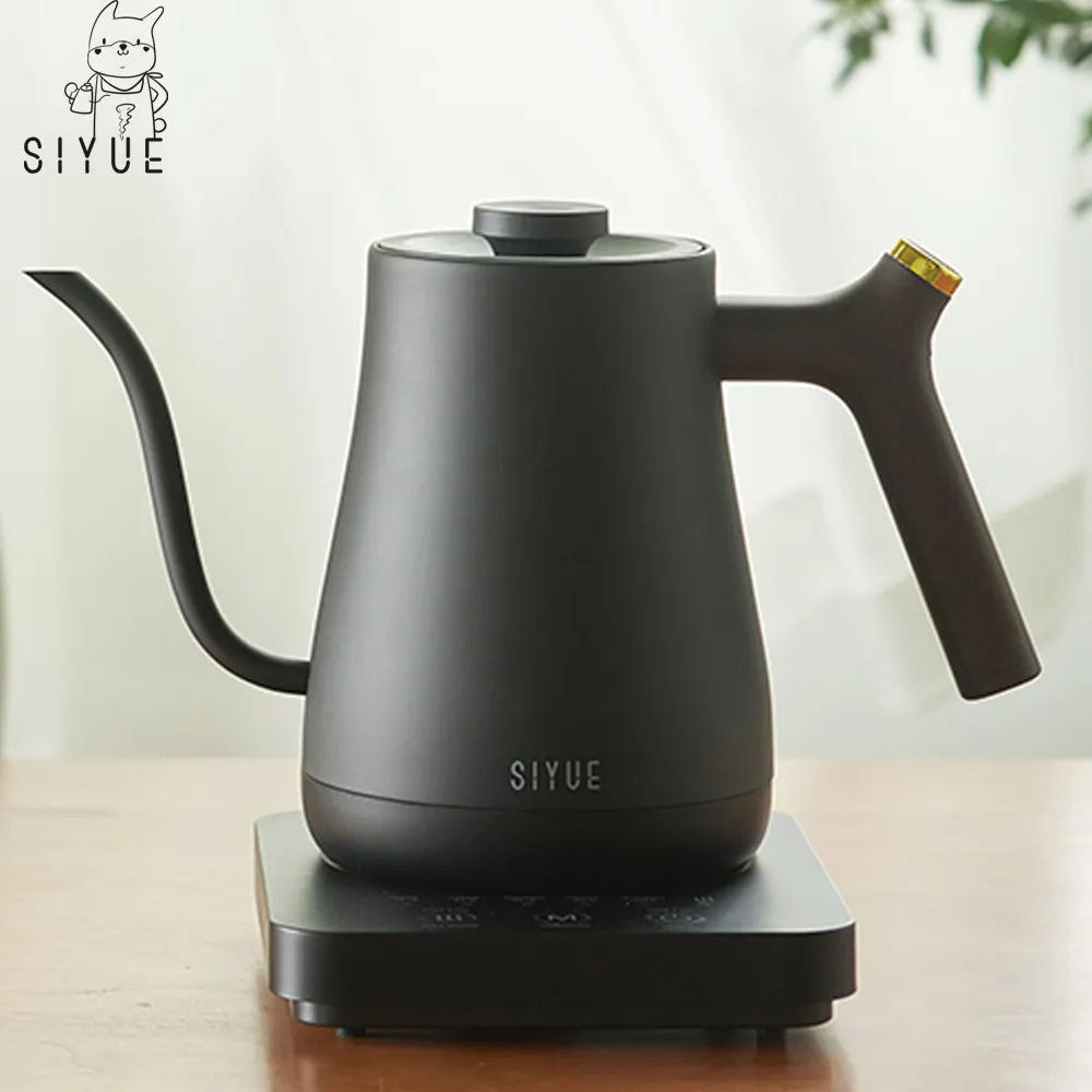 Siyue 1000Ml 1000W Zwart Giet Over Elektrische Koffieketel Intelligente Thermostatische Opgewaardeerde Handgewassen Waterketel 9548