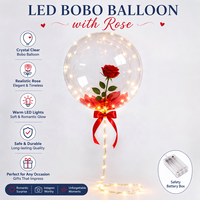 Ballons géants transparents lumineux de 18 pouces, décorations de fête, bouquet de roses LED, ballons lumineux transparents, globos