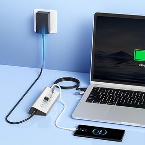 Многопортовый USB-концентратор SYONG USB3.2 Type-C, док-станция с 7 слотами, расширитель портов, адаптер для ПК и ноутбуков - Product Image 3