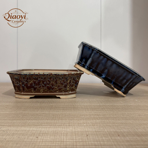 Macetas de Porcelana para Jardín, Macetas de Bonsái de Arcilla Morada Yixing, Macetas Rectangulares de Cerámica Esmaltada de Estilo Chino para Interiores y Exteriores - Product Image 1
