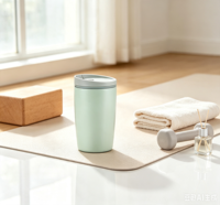 Gobelet isotherme à double paroi en acier inoxydable 12oz 20oz, anti-fuite, avec couvercle rabattable, portable, pour le bureau, le yoga, les activités de plein air, cadeau
