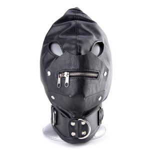 PVC Masque Bondage Fétiche Bandeau SM Produits Cosplay Cuir Chapeaux <span class=keywords><strong>BDSM</strong></span> Accessoires Adulte Usine <span class=keywords><strong>SexShop</strong></span> - Product Image 2
