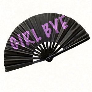 Assurance <b>Large</b> Bamboo Hand <b>Fan</b> Custom Logo Uv Printed Music Style Painted Clack Premium Quality Accessory - Product Image 3