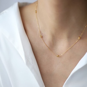 Ensemble <span class=keywords><strong>de</strong></span> bijoux pour <span class=keywords><strong>femme</strong></span>, collier et bracelet à maillons en acier inoxydable plaqué <span class=keywords><strong>or</strong></span> 18 carats, motif <span class=keywords><strong>grain</strong></span> <span class=keywords><strong>de</strong></span> <span class=keywords><strong>café</strong></span> et nez <span class=keywords><strong>de</strong></span> cochon, anti-ternissement, tendance - Product Image 6