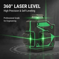 Niveau laser 3D professionnel industriel et DIY, auto-nivelant, lignes croisées verticales et horizontales, pointeur laser 50m, kit d'outils Starline
