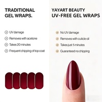 Autocollants pour ongles en gel sans UV, écologiques, sans danger pour la peau, 16 bandes, dégradé rose, motif toile d'araignée, design chauve-souris, Halloween