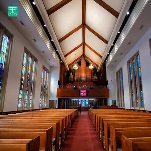 TianGe 60*60cm panel akustik dekorasi interior langit-langit dan dinding kayu berlubang mikro tahan eco untuk Gereja