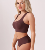 Offre Spéciale : Ensemble Soutien-Gorge de Sport Sans Armature et Sans Coutures Dos Nageur pour Femme, Ensemble Soutien-Gorge de Yoga Sans Armature et Culotte, Ensemble Sous-Vêtements de Course