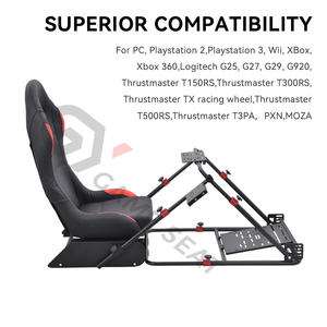 GY072 Steel Black Full <span class=keywords><strong>Motion</strong></span> Seat Plegable Car Gaming Racing Simulator Stand Cockpit para PC, Playstation 2 3,Wii,XBox,Xbox 360 - Product Image 6