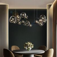 Lustre à bulles de style nordique à la mode Ins-lampe en verre esthétique pour salon de luxe salle à manger lampes suspendues simples pour l'éclairage