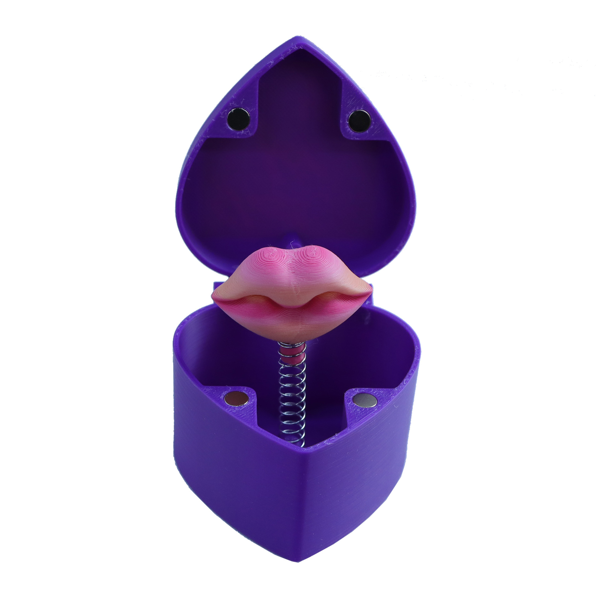 Boîte violette - lèvres rose pêche