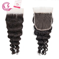 Cljhair – cheveux vierges à nœud unique, pre-plucked, Loose Deep Real, indétectable, 5x5, fermeture en dentelle transparente, vente en gros