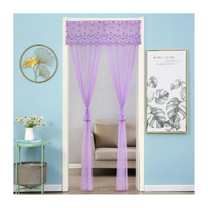 Rideaux plissés vintage en voile pour portes françaises avec occultation totale, anti-moustiques et utilisables toute l'année – Aucun perçage requis - Product Image 1