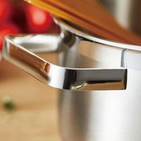 Casserole en acier inoxydable tri-couches de qualité supérieure de 20 cm avec couvercle, compatible induction, pour la préparation de ragoûts et soupes gastronomiques, export