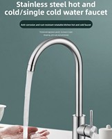 Robinet moderne à trou unique en matériau épaissi, eau chaude et froide, pulvérisation extractible pour robinets de lavabo à capteur automatique