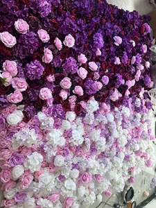 RHD Fondo de Pared Floral Artificial, Púrpura Pasión, una Sinfonía de Flores de Colores Mezclados de Lavanda y Rosa para Bodas y Fiestas - Product Image 2