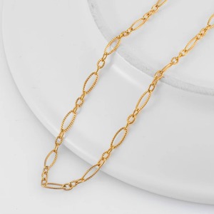 Collier chaîne Figaro en acier inoxydable fait main, doré, haute qualité, bijoux pour hommes et femmes - Product Image 1