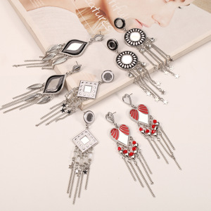 Pendientes con forma de corazón para el Día de San Valentín, borlas de espejo metálicas, joyería bohemia para mujer - Product Image 3