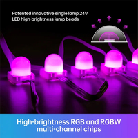 Éclairage décoratif de façade de bâtiment, IP67, linéaire, DC24V, haute luminosité, RGBIC, point pixel, matériau PC, éclairage extérieur