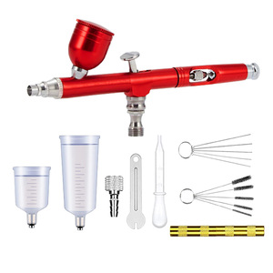 Aérographe à alimentation par gravité 7,0 cc, double action, réglable, portable, pour travaux artistiques, avec outils de nettoyage et accessoires - Product Image 2