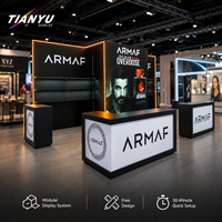 Système d'affichage d'exposition reconfigurable TIANYU en aluminium avec graphismes en tissu pour locations de salons professionnels, événements d'entreprise et commerce de détail