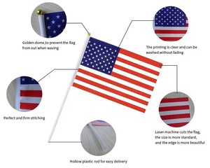 Миниатюрные национальные флаги, портативные пластиковые флагштоки, прочные экологически чистые яркие цвета, прямоугольные флаги с гладкой поверхностью - Product Image 4