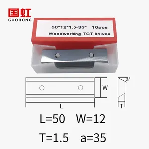 50x12x1.5x35 độ Chế biến gỗ Carbide chèn xoắn ốc đầu cắt cho gỗ Độ dày jointer planer máy