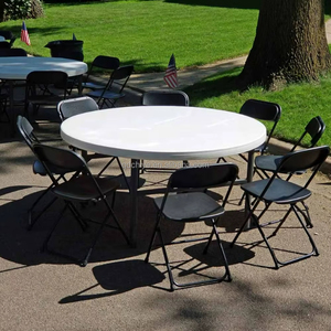 Table ronde pliante CE robuste de 60 pouces (<span class=keywords><strong>10</strong></span> places) pour <span class=keywords><strong>10</strong></span> <span class=keywords><strong>personnes</strong></span>, idéale pour banquets, dîners, mariages et événements - Product Image 6