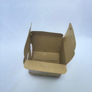 Boîtes à pâtisserie pliantes en papier kraft recyclé pour emballage alimentaire, avec fenêtre en plastique, prix de gros - Product Image 5