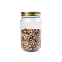 414ml 500ml 14 floz 16oz Propre Moule Vide Lisse Bougie Huile De Noix De Coco Miel Fleur Vase Forme Ronde Mason Bocaux Verre En Gros