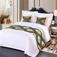 Vente en gros d'usine, linge de lit d'hôtel, rayé blanc, housse de couette 100% coton avec taie d'oreiller pour hôtel 5 étoiles