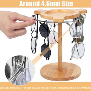 Wooden Eyeglasses Storage <b>Rack</b> 12 Slots Round Desktop Display Stand for Sunglasses and <b>Glasses</b> Organization - Product Image 2