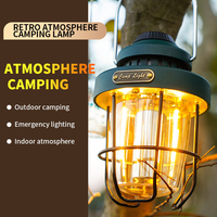 Lanterne de camping portable rétro 2000 mAh LED pour l'extérieur avec 3 modes d'éclairage pour tente, randonnée, escalade, camping