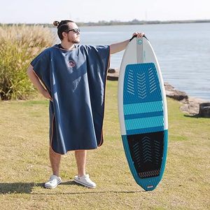 <span class=keywords><strong>Poncho</strong></span> de plage à capuche avec bordure orange, serviette de bain à séchage rapide en microfibre, robe de change pour le surf, la natation, la piscine, les voyages, vente en gros - Product Image 4