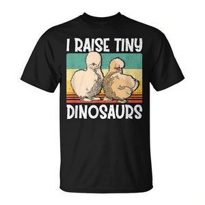 Camiseta con diseño retro vintage de I Raise Tiny Dinosaurs Silkie Chicken Lover - Product Image 2