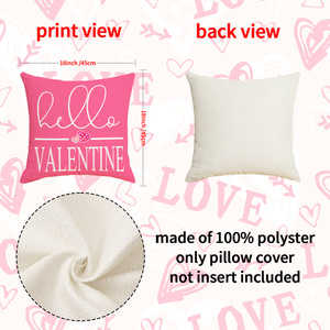 Set di <span class=keywords><strong>Federe</strong></span> Rosa in Lino <span class=keywords><strong>con</strong></span> Lettere, Cuscini Decorativi per Divano, Arredamento Casa, Regalo per San Valentino - Product Image 4