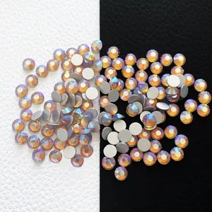 Customized 10Gross small envelope Package Lt.peach AB Flat Back Glass Rhinestones Wholesale 2080 Non Hotfix Rhinestones