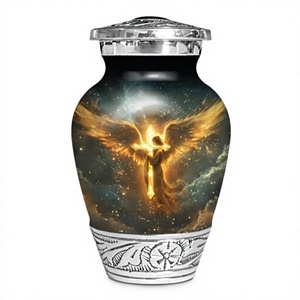 Urna Funeraria Negra para Adultos con Diseño de Atardecer en la Playa, Tapa Plateada, Urna Funeraria Personalizable con Tapa, Urna Decorativa - Product Image 3