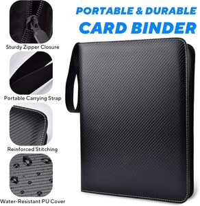 Carpeta de 9 bolsillos de cuero PU para cartas de juego, álbum de cartas, carpeta para tarjetas de béisbol, soporte para tarjetas coleccionables TCG y tarjetas deportivas - Product Image 2