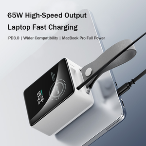 20000mAh 65W Power Bank with Retractable <b>Type</b>-<b>C</b> <b>Cable</b> 45W Input Portable <b>Charger</b> with Digital Display - Product Image 3