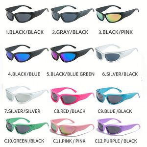 Gafas de Sol Deportivas Personalizadas con Logotipo 2025, Gafas de Ciclismo para Hombre, Estilo Y2K, UV400, Plateadas, Punk, para Mujer - Product Image 6
