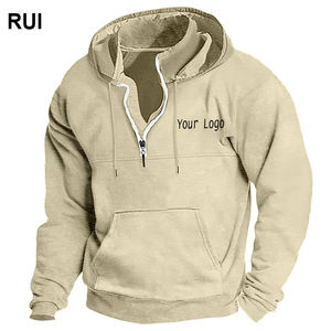 Sweat à demi-zip col léger vent zips meilleurs hauts en polyester zippés respirant quart fermeture éclair à capuche - Product Image 1