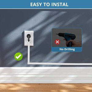Canal de <span class=keywords><strong>Cables</strong></span> Flexible de Plástico de 2 Metros, 15 mm x 10 mm, Canal para <span class=keywords><strong>Cables</strong></span> con Adhesivo para Pared, Sistema de <span class=keywords><strong>TV</strong></span> Pequeño, <span class=keywords><strong>Cables</strong></span> para Pared y Suelo, Blanco - Product Image 5