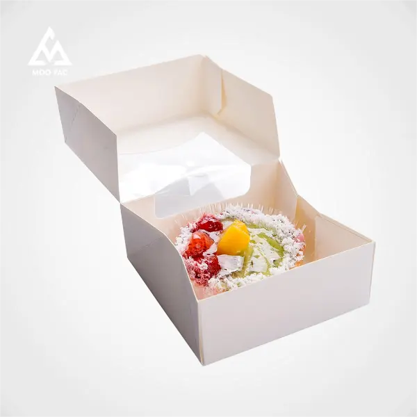 Produttori di carta Kraft bianca personalizzata piccola torta Cupcake pasticceria scatola da Dessert con finestra