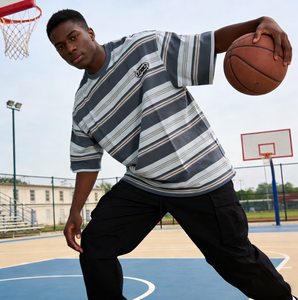 Camiseta de Alta Calidad para Hombre, Estilo Casual, Lavado Ácido, Cuello Redondo, Hombros Caídos, Tejido Grueso de 210g, Poliéster/Algodón - Product Image 3