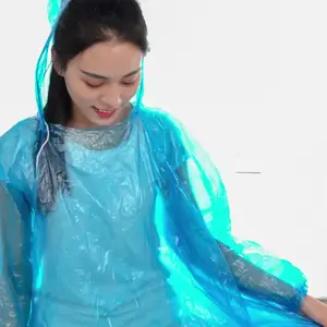 Unisex Disposable Rain Coat Waterproof Pe Plastic raincoat Emergency Rainwear