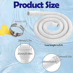 Tuyau de drainage flexible universel en plastique Jade Hill pour machines à laver et lave-vaisselle – Tube d'extension en gros - Product Image 4